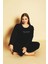 Kadın Büyük Beden Curve Fransız Kadife Yuvarlak Yaka Uzun Kollu Pijama Takımı 1