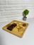 Yeninesilevim Doğal Bambu Kare Sunumluk Tabak Servis Tabağı Kahvaltı Tabağı 25*25 cm 5