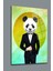 Takım Elbiseli Panda Cam Tablo 1