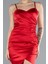 Askılı Mini Saten Davet Elbisesi ABK2174 4