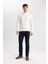 Erkek Ekru Slim Fit Dar Kesim Basic Düz Akrilik Kazak B7851Axns 2