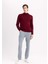 Erkek Bordo Slim Fit Dar Kesim Basic Düz Akrilik Kazak B7851Axns 2