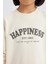 Kız Çocuk Relax Fit Bisiklet Yaka Baskılı Sweatshirt D9078A825SP 5