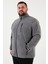 Regular Fit Dik Yaka Fermuarlı Büyük Beden Polar Hırka Erkek Hırka 5906028B 1