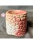 El Yapımı Taş Tozu Minik Pembe - Beyaz Dekoratif Saksı - 6 x 6 cm 1