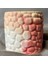 El Yapımı Taş Tozu Minik Pembe - Beyaz Dekoratif Saksı - 6 x 6 cm 2