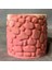 El Yapımı Taş Tozu Minik Pembe - Beyaz Dekoratif Saksı - 6 x 6 cm 4