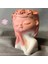 El Yapımı Uyuyan Kız Figürü Pembe Dekoratif Biblo / Mumluk - 8 x 9 cm 1