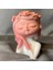 El Yapımı Uyuyan Kız Figürü Pembe Dekoratif Biblo / Mumluk - 8 x 9 cm 2