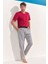 Ekose/kareli Desen Dokuma Modal Kumaş Kısa Kol Pijama Takım 1