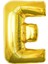 Altın Folyo Balon 16" Inç 40 cm E Harfi 1