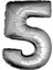 Gümüş Folyo Balon 16" Inç 40 cm 5 Rakamı 1
