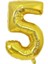Altın Folyo Balon 16" Inç 40 cm 5 Rakamı 1