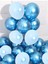 Krom Mavi ve Makaron (Pastel Mat) Mavi Renk 15 Li Balon 1