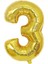 Altın Folyo Balon 40" Inç 100 cm 3 Rakamı 1