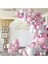 65 Adet Lüks Makaron Pembe , Krom Pembe ,beyaz Balon Zinciri Doğum Günü Balon Seti 2