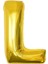 Altın Folyo Balon 32" Inç 76 cm L Harfi 1