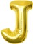 Altın Folyo Balon 40" Inç 100 cm J Harfi 1