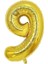 Altın Folyo Balon 32" Inç 76 cm 9 Rakamı 1