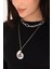 Pınkmark Kadın Gümüş Ikili Carousel Charm Kısa Chokker Kolye Seti PMKL25609 2