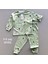 Isob Yeşil Ayda Uyuyan Ayıcık Desenli %100 Pamuk Çocuk Pijama Takımı 3-8 Yaş 20402-Y 1