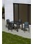 4 Kişilik 70 x 120 cm Rattan Masa Takımı Camlı Kolsuz Sandalye Bahçe Teras Takımı Oturma Grubu 1