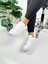 Günlük Kadın Sneaker Bağcıklı Yıldız Detaylı Tırtıklı Taban Oval Burunlu Rahat Spor Ayakkabı 602 2