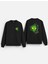 Alien Uzaylı Baskılı Bisiklet Yaka Kapşonsuz Pamuklu Oversize Siyah Sweatshirt 1
