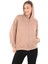 Kapüşonlu Fermuarlı Kadın Cepli Vizon Sweatshirt (PCST062) 1