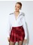 x Sibil Çetinkaya - Ekose Mini Pileli Şort Etek 2