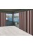 Balkon Perdesi Kahverengi Kalın Çizgili Bağcıklı 725X250 1