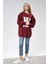 Fancy Kadın Bisiklet Yaka Ny Baskılı Regular Sweatshirt Bordo 3