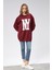 Fancy Kadın Bisiklet Yaka Ny Baskılı Regular Sweatshirt Bordo 4