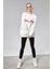 Fancy Kadın Nakışlı Sweat Ekru 5