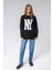 Fancy Kadın Bisiklet Yaka Ny Baskılı Regular Sweatshirt Siyah 2