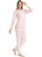 Kadın Pembe Yuvarlak Yaka Pijama Takımı 17108 2