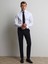 Lacivert Düz Dokuma Slim Fit Klasik Yün Karışımlı Pantolon 1