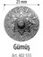 Büyük Boy Gümüş Metal Renk Desenli 2 Adet 25 mm Düğme, Gömlek Bluz Elbise Düğmesi 402 555 1