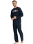 Erkek Lacivert Yuvarlak Yaka Pijama Takımı 18828 1