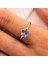 Gümüş Yüzük - Gümüş Yüzük - 1.10 Karat Yan Blue Topaz Taşlı Octagon 925 Ayar Gümüş Evlilik Teklifi Yüzüğü 3