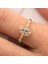 Gümüş Yüzük - Green Topaz Taşlı Gelin Başı Tektaş 925 Ayar Gümüş Evlilik Teklifi Yüzüğü 1