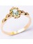 Gümüş Yüzük - Green Topaz Taşlı Gelin Başı Tektaş 925 Ayar Gümüş Evlilik Teklifi Yüzüğü 2