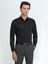 Siyah Düz Slim Fit Dokuma Klasik Pamuk Gömlek 1