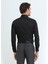 Siyah Düz Slim Fit Dokuma Klasik Pamuk Gömlek 5