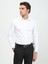 Beyaz Düz Slim Fit Dokuma Klasik Pamuk Gömlek 2