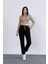 Kot Gabardin Kemerli ve Beli Lastikli Dar Paça Pantolon 30164 2