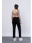Kot Gabardin Kemerli ve Beli Lastikli Dar Paça Pantolon 30164 4