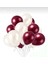 5 Adet Bordo 5 Adet Beyaz Renk Lateks Balon 10 Lu 1
