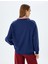 Yarım Fermuarlı Kolej Baskılı Biyeli Oversize Sweatshirt 4