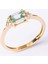 Altın Yüzük - Altın Yüzük - Green Topaz Taşlı Zümrüt Kesim Modern Tasarım 14 Ayar Altın Yüzük 2
